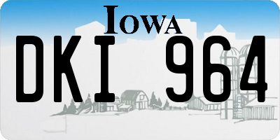 IA license plate DKI964