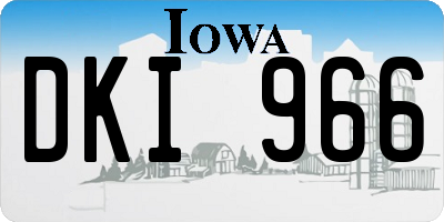 IA license plate DKI966