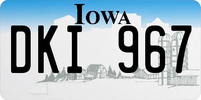 IA license plate DKI967