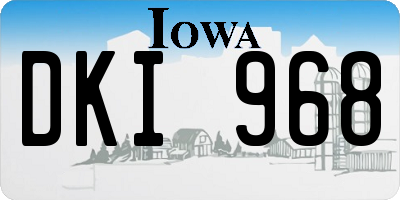 IA license plate DKI968