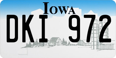 IA license plate DKI972