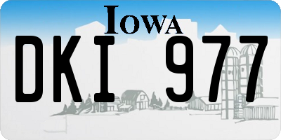 IA license plate DKI977