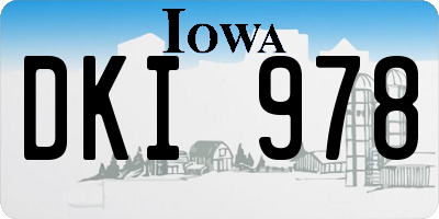 IA license plate DKI978