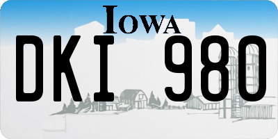IA license plate DKI980