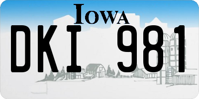 IA license plate DKI981