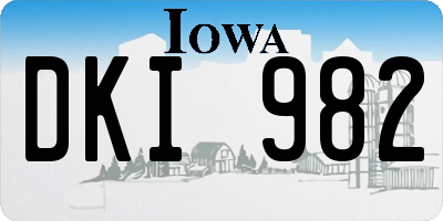 IA license plate DKI982