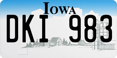 IA license plate DKI983