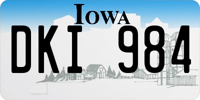 IA license plate DKI984