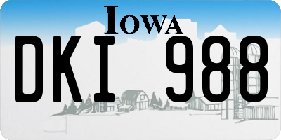 IA license plate DKI988