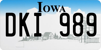 IA license plate DKI989