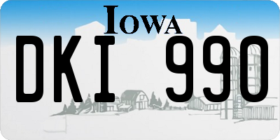 IA license plate DKI990