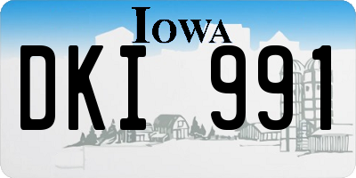IA license plate DKI991