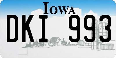 IA license plate DKI993