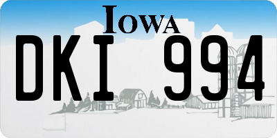 IA license plate DKI994