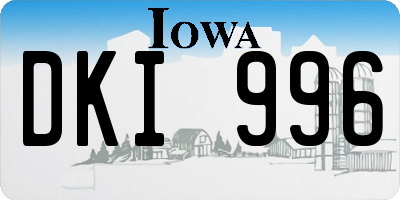 IA license plate DKI996