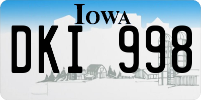 IA license plate DKI998