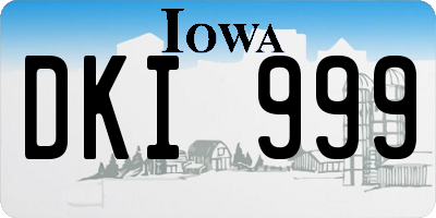 IA license plate DKI999