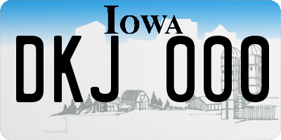 IA license plate DKJ000
