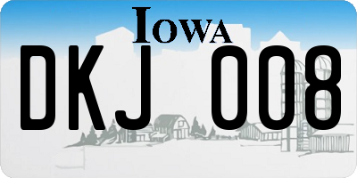 IA license plate DKJ008