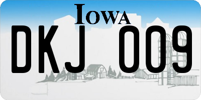 IA license plate DKJ009