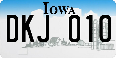 IA license plate DKJ010
