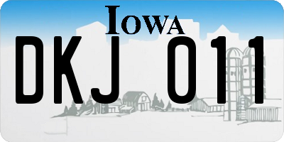 IA license plate DKJ011