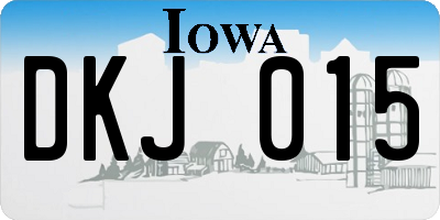 IA license plate DKJ015