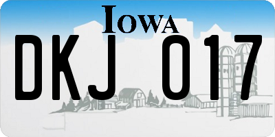 IA license plate DKJ017