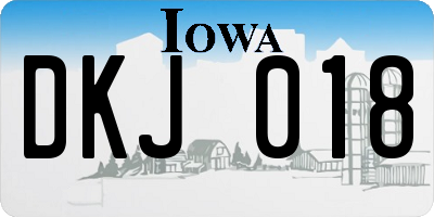 IA license plate DKJ018