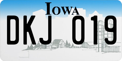 IA license plate DKJ019