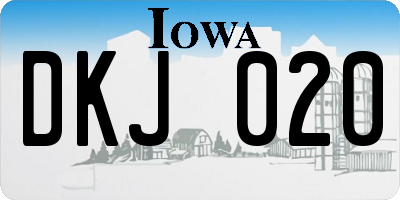 IA license plate DKJ020
