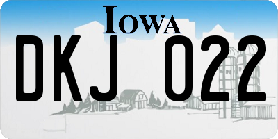 IA license plate DKJ022