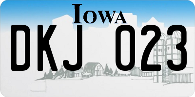 IA license plate DKJ023