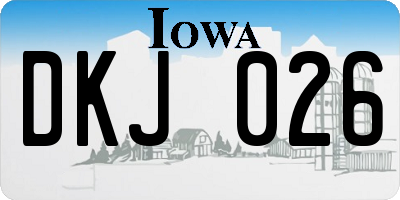 IA license plate DKJ026