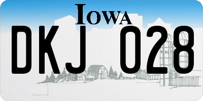 IA license plate DKJ028