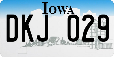 IA license plate DKJ029