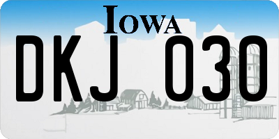 IA license plate DKJ030