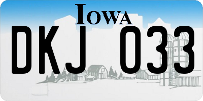IA license plate DKJ033