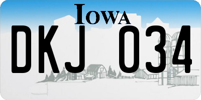 IA license plate DKJ034
