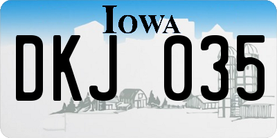 IA license plate DKJ035