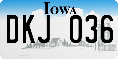 IA license plate DKJ036