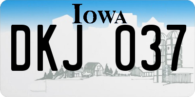 IA license plate DKJ037