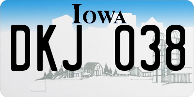 IA license plate DKJ038