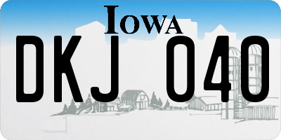 IA license plate DKJ040