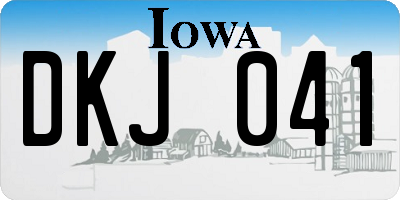 IA license plate DKJ041