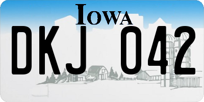 IA license plate DKJ042