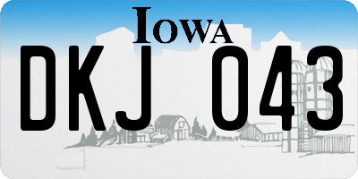 IA license plate DKJ043