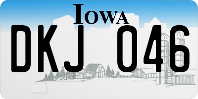 IA license plate DKJ046