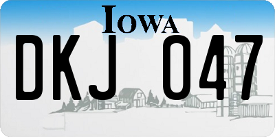 IA license plate DKJ047