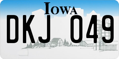 IA license plate DKJ049